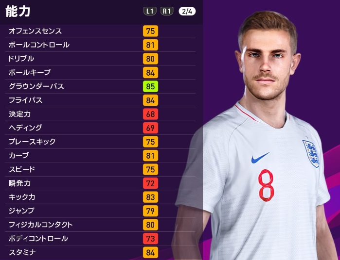 ウイイレで比較！リヴァプール対シティで鍵を握りそうな「イングランド代表」｜写真18