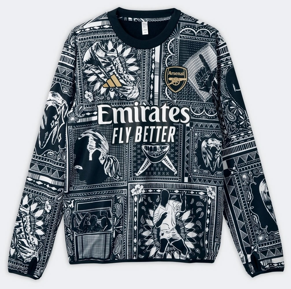 アーセナルに伝説選手イアン・ライトの「特別コレクション」が登場　手描きアート風デザインの中に“あの選手”の姿も！｜写真4