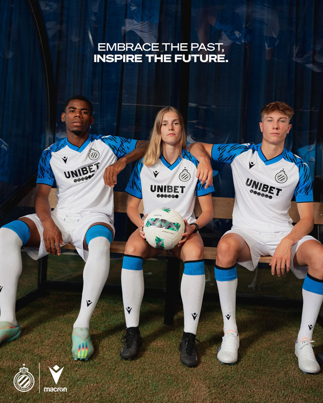 本間至恩が所属！名門クルブ・ブルッヘに2つの新ユニが登場　アウェイは栄光の「CL決勝モデル」に触発｜写真8