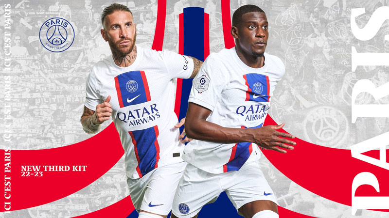 パリ・サンジェルマン、22-23サードユニフォーム発表！「初のストライプカラー」が登場｜写真5