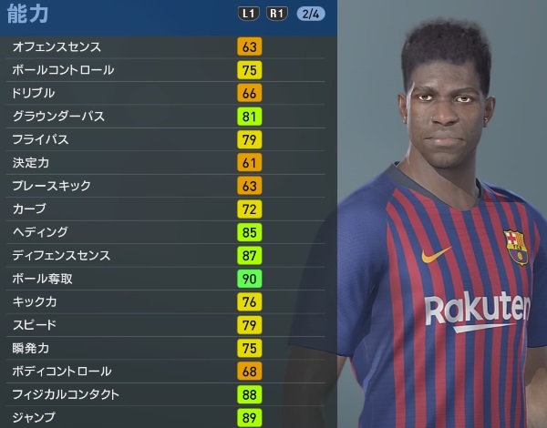 バルセロナの主力選手、『ウイイレ2019』での能力はこうなった｜写真22