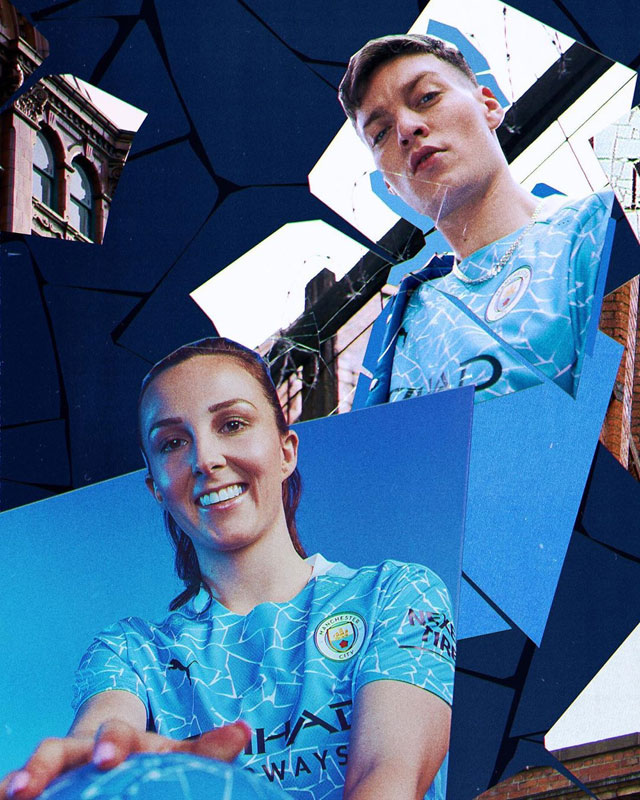 マンチェスター・シティ、「強烈なモザイク柄」の2020-21新ユニフォーム発表！｜写真4