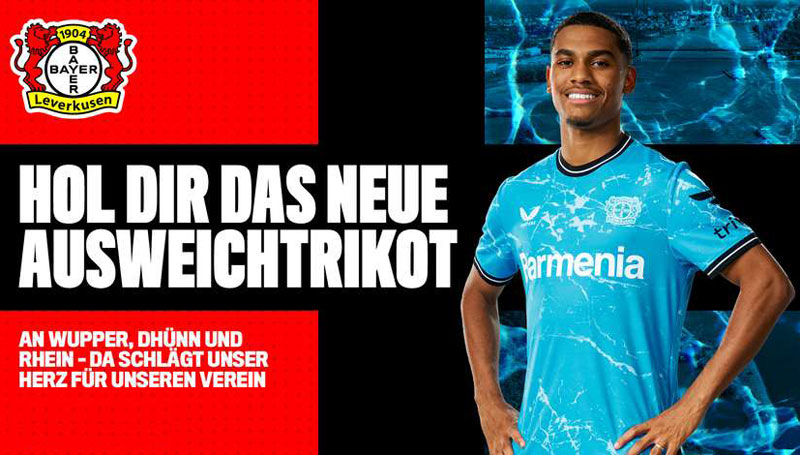 好調レヴァークーゼン、美ブルーの新サードユニ登場！「3本の川」で地域をデザイン｜写真7