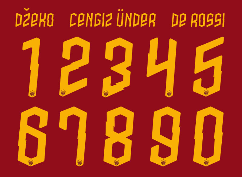 ローマ、「神の稲妻」の2019-20新ユニフォーム発表！新背番号も掲載｜写真6