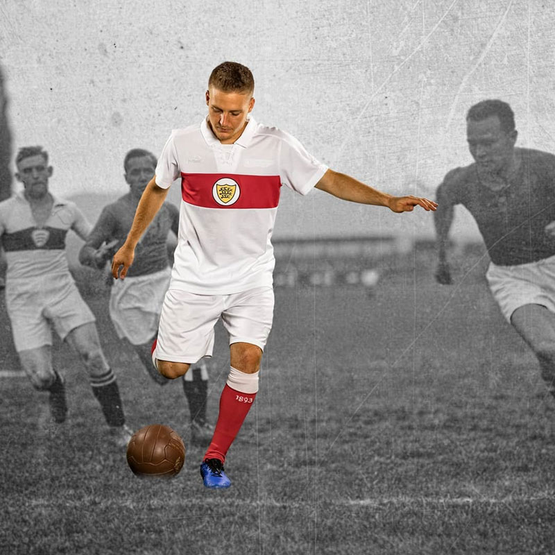 シュトゥットガルトが125周年記念ユニフォームを発表！胸元の編上げが超レトロ｜写真5