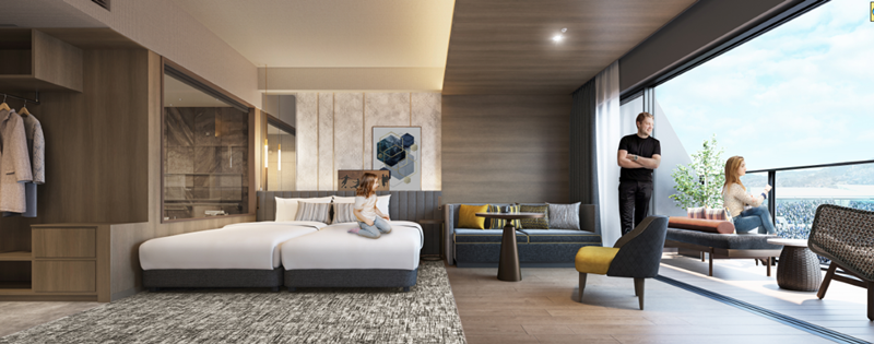 長崎の新スタ「スタジアムシティ」、ホテル棟のコンセプトやフロア詳細が初公開！“ジャグジー観戦”も可能に｜写真4