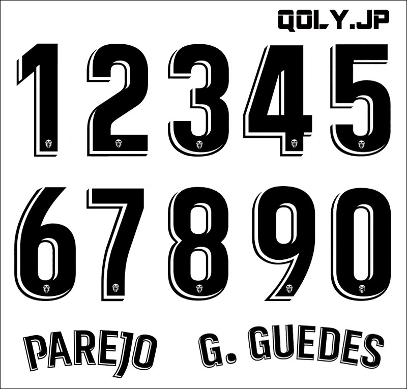 バレンシア、「100周年記念」の2018-19新ユニフォームを発表！背番号も掲載｜写真4