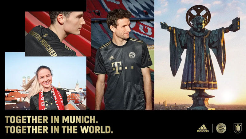 バイエルン、「ブラック＆ゴールド」2021-22新アウェイユニフォームを発表！｜写真7