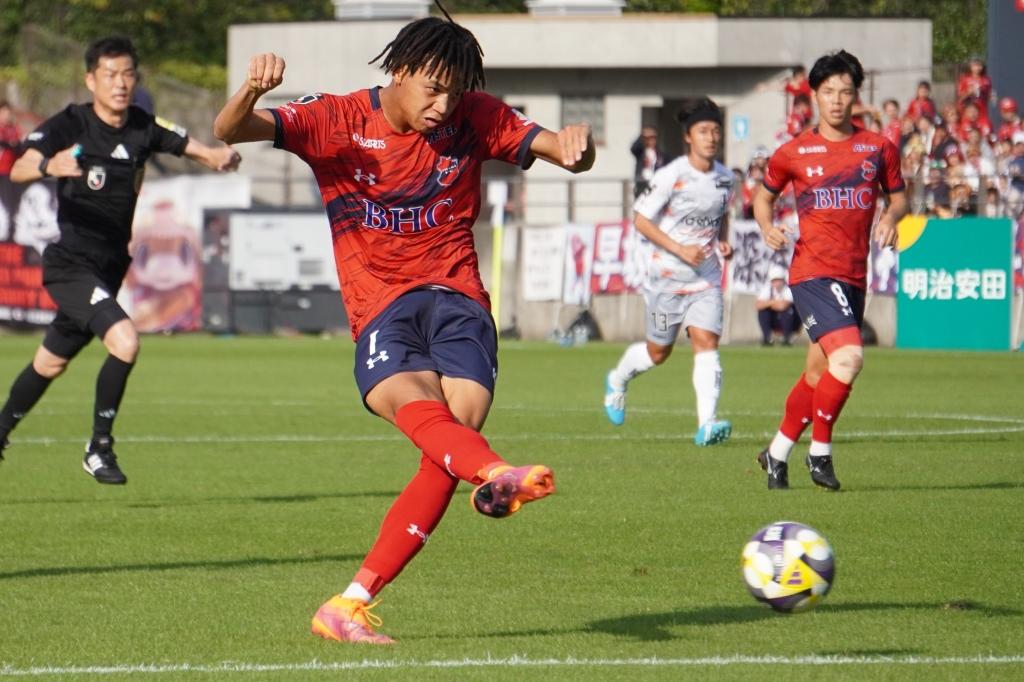 いわきFCのMF石渡ネルソン「悔しい思いをしたので、あれがあったからここまで来れたと言えるように」U-20ワールドカップ帰還から即先制弾！｜写真2