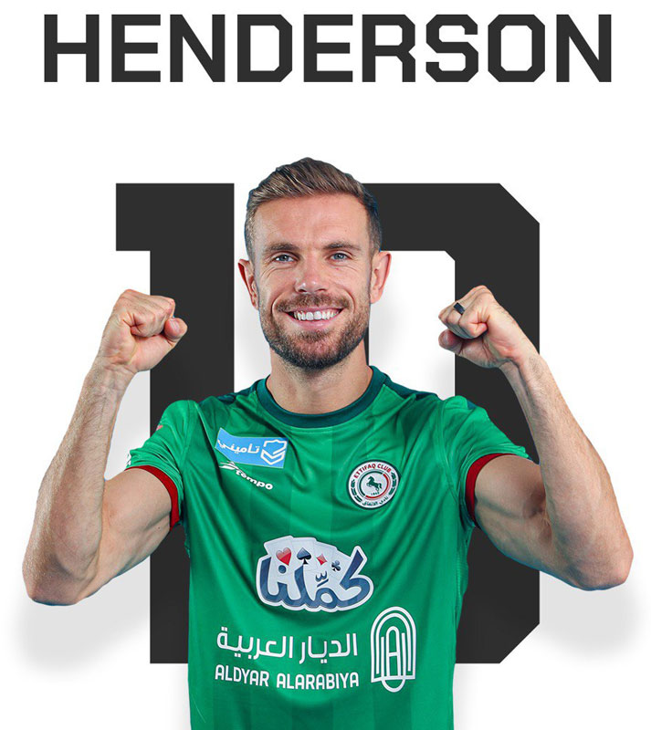 爆買いサウジのアル・イティファク、3つの新ユニフォームを発表！完全に「ヘンダーソン推し」｜写真7