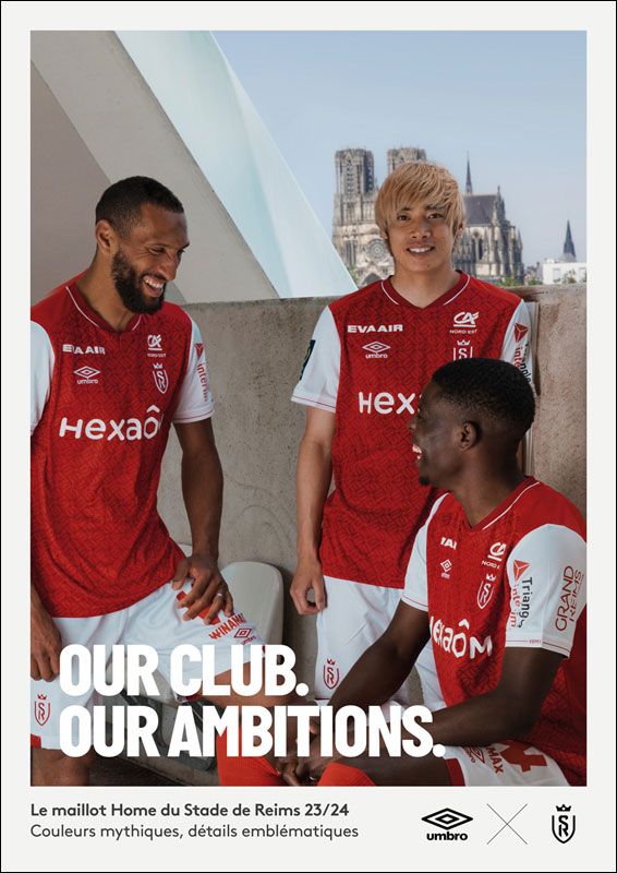 伊東純也が登場！スタッド・ランス、23-24新ユニ発表 「2つのランス」が無限に絡むデザイン｜写真6