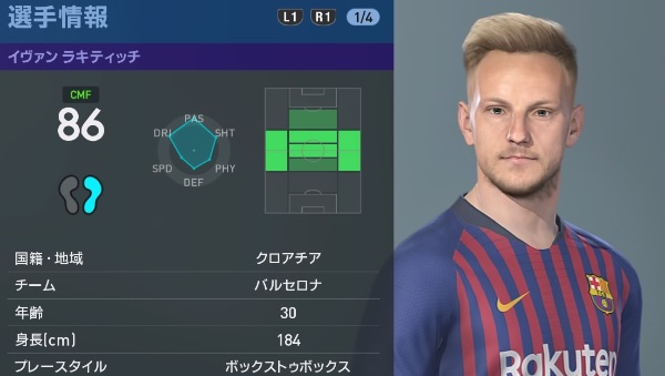 バルセロナの主力選手、『ウイイレ2019』での能力はこうなった｜写真25