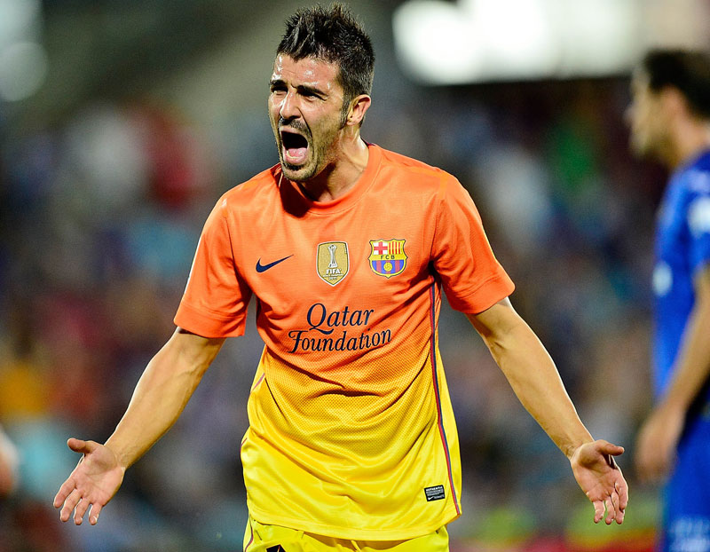 神戸移籍のダビド・ビジャ、「177ゴールを決めた名門時代」のユニフォーム｜写真13