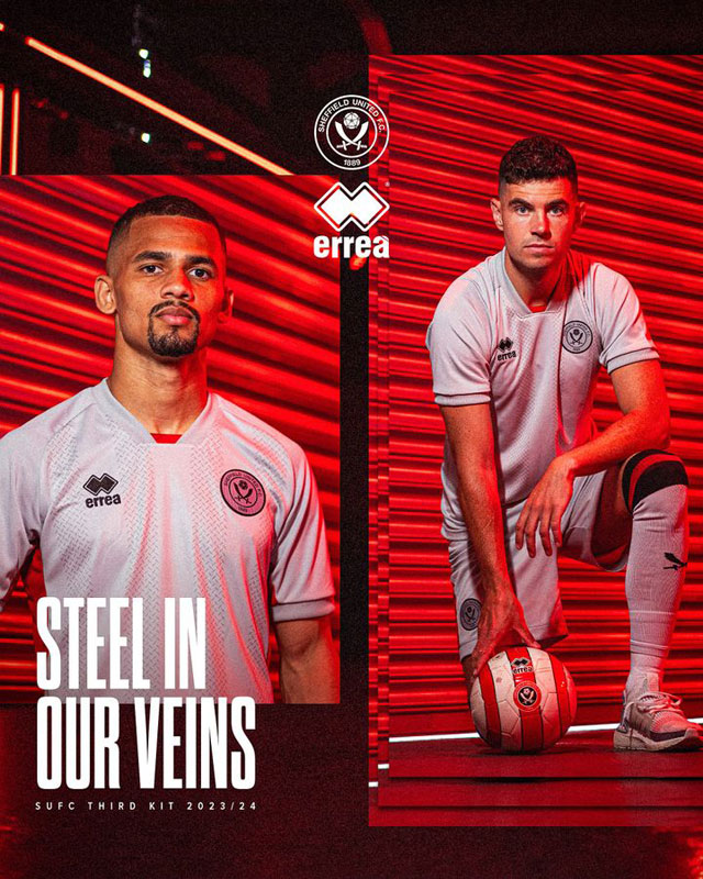 プレミア“昇格組”のシェフィールド・U、2つの新ユニを発表！「激動の歴史」と「鉄の街」をデザイン｜写真8