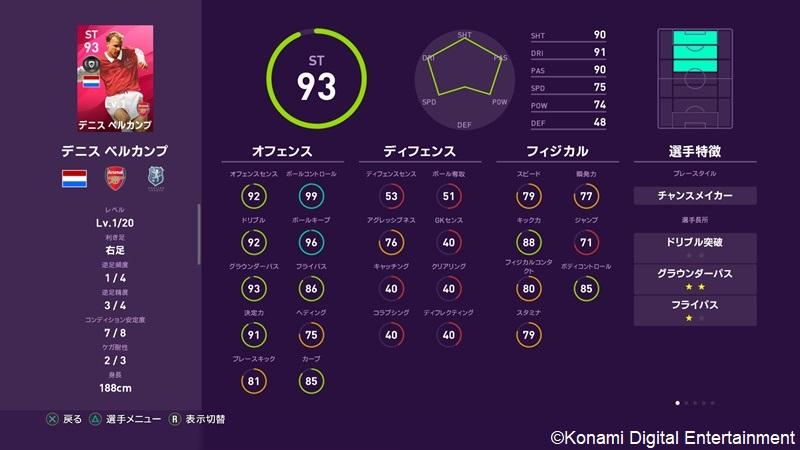 ウイイレ復帰のアーセナル戦士たち！ベルカンプ、ピレスらの能力を大公開｜写真18