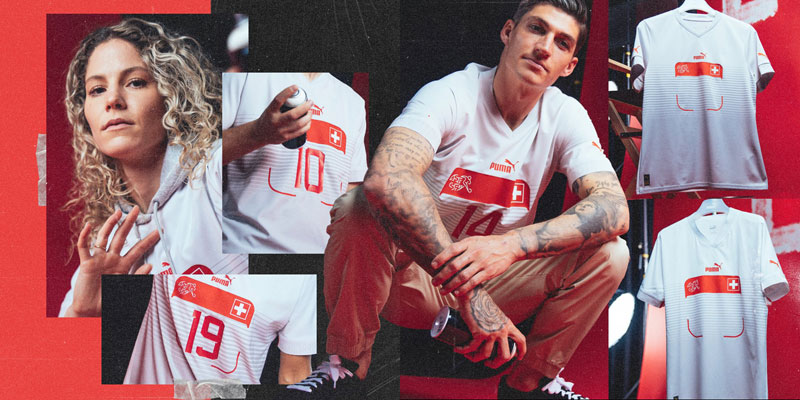 スイス代表、カタールW杯に向けた2022新ユニフォーム発表！ホームは「90年代デザイン」｜写真6