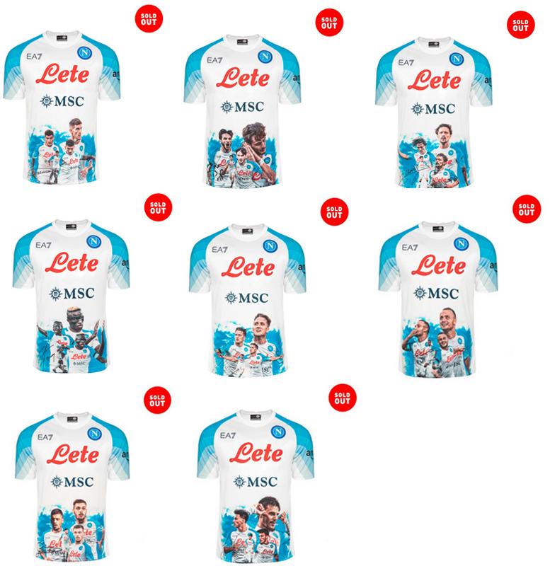 ナポリ、セリエA優勝記念「顔ユニ」を限定発売！早くも“完売”となった選手はだれ？｜写真4