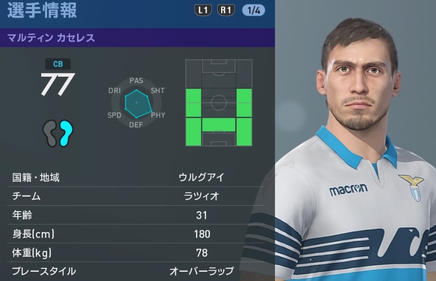 ウルグアイの有名選手たち、 『ウイイレ2019』での能力はこんな感じ｜写真21