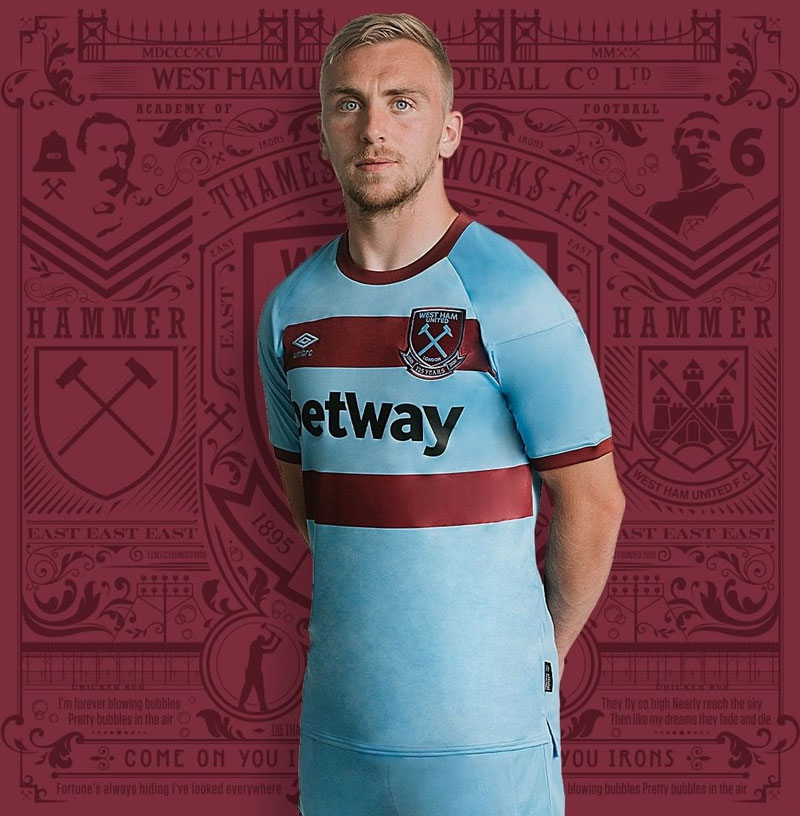 ウェストハム、2020-21新アウェイユニフォーム発表！デザインは「黄金の60年代」｜写真5