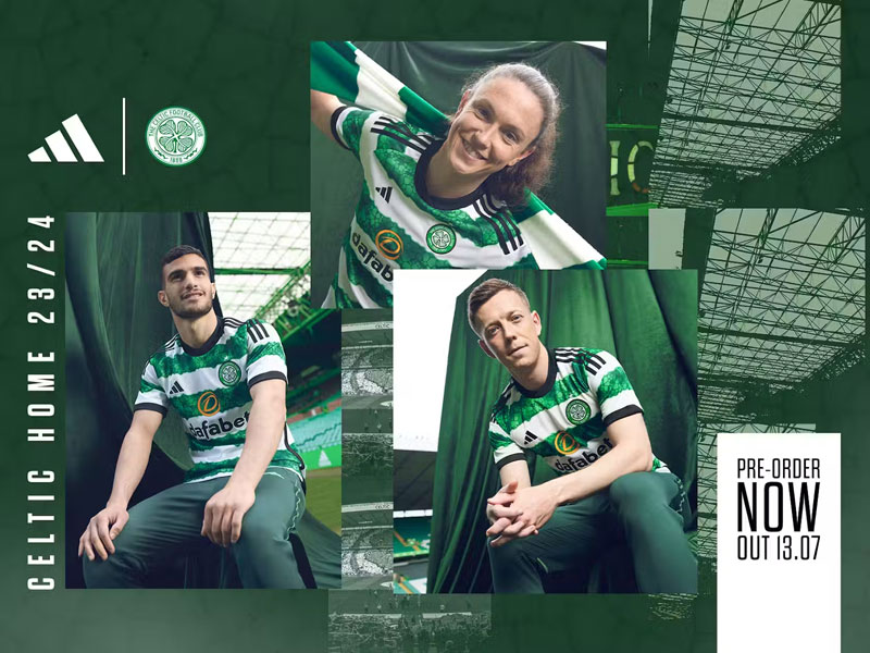 セルティック、23-24新ホームユニフォームを発表！クラブの象徴「ステンドグラス」を表現｜写真8
