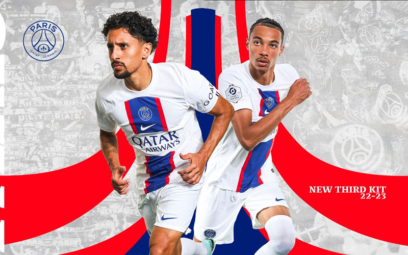パリ・サンジェルマン、22-23サードユニフォーム発表！「初のストライプカラー」が登場｜写真6
