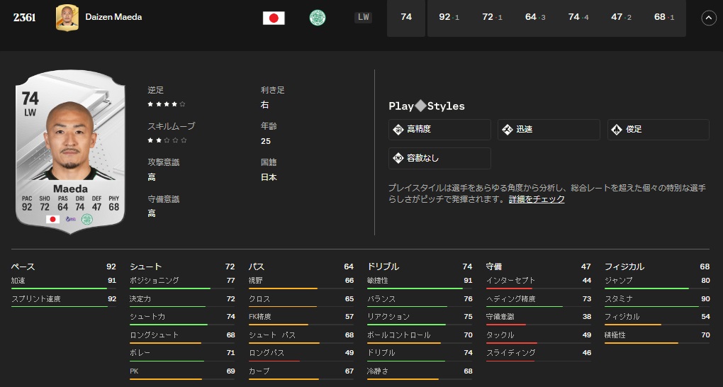 南野拓実、上田綺世、田中碧ら海外日本人10名、サッカーゲームEA FC24の能力がこちら｜写真6